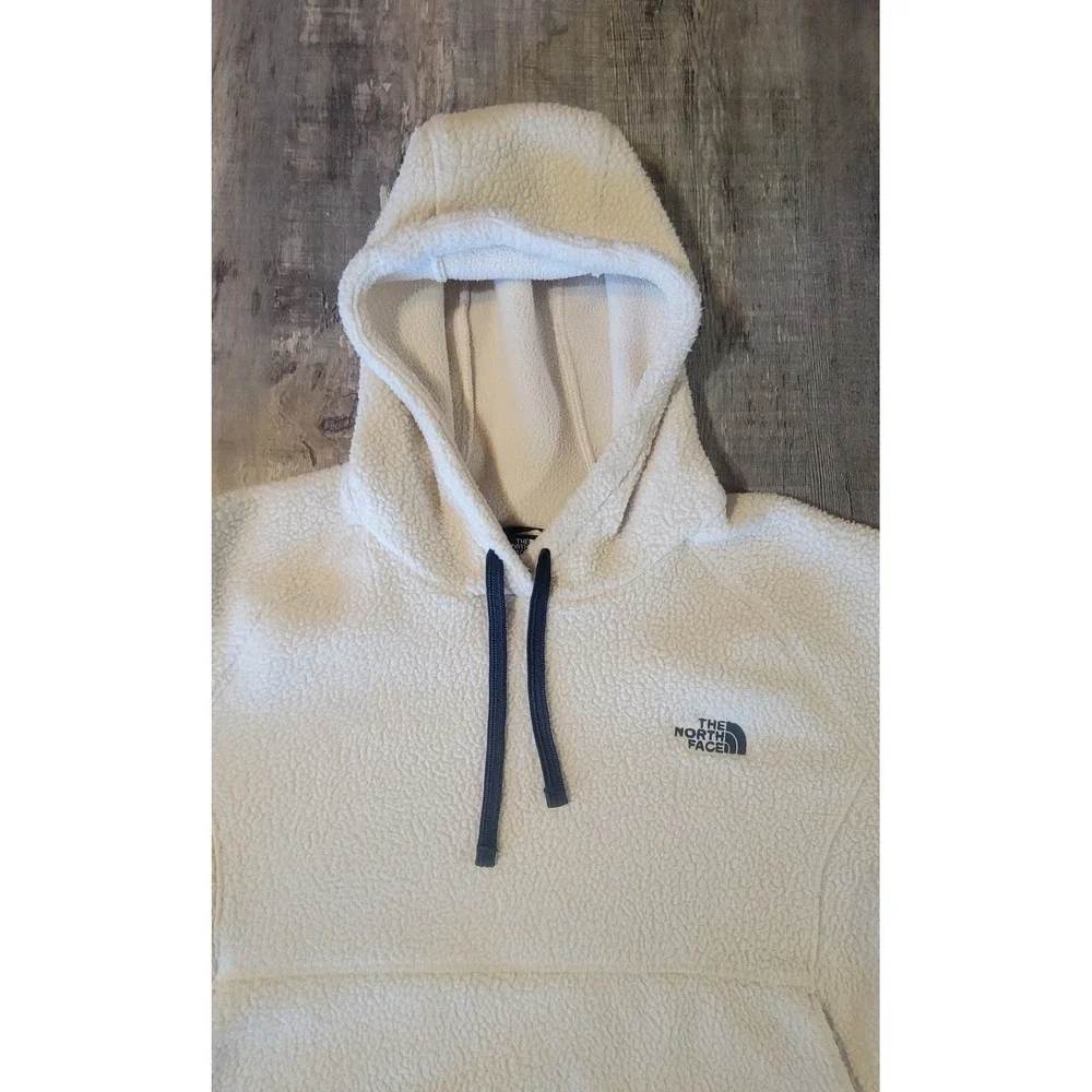 The North Face Jacket Womens Large White Campshire Sherpa Fleece Pullover Hoodie